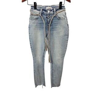 Maurices M Jeans Kick Boot Ankle High Rise Light Distressed Jeans Size 0 /A256